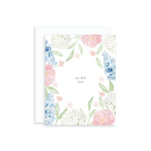Get Well Soon Floral Watercolor Greeting Card