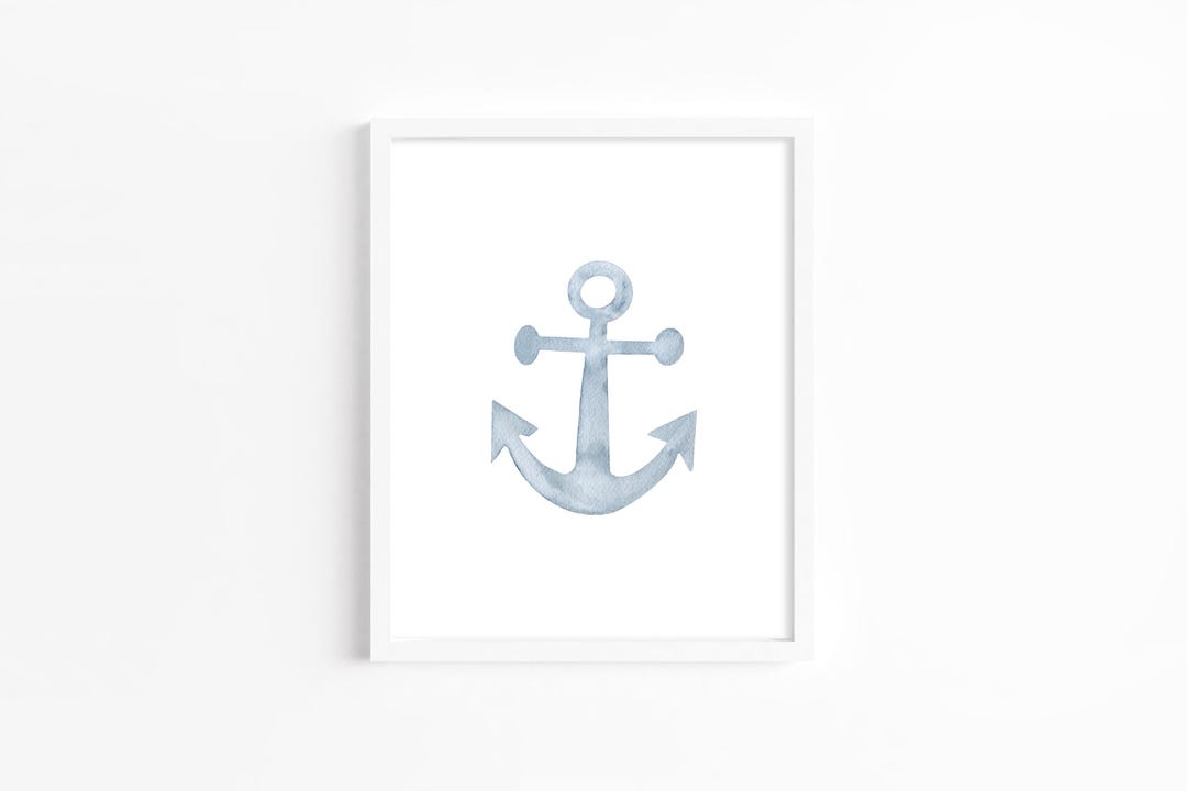 Nautical Anchor Watercolor Art Print - Etsy