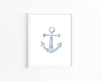 Nautical Anchor Watercolor Art Print