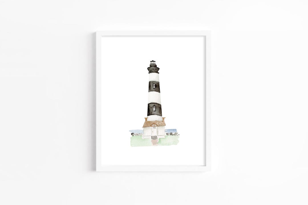 Lighthouse Watercolor Art Print - Etsy