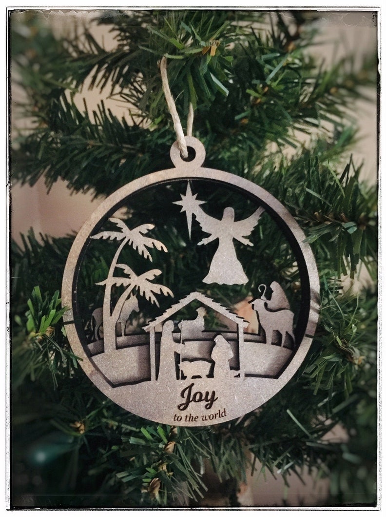 Nativity Scene Layered Ornament SVG File for Glowforge ...