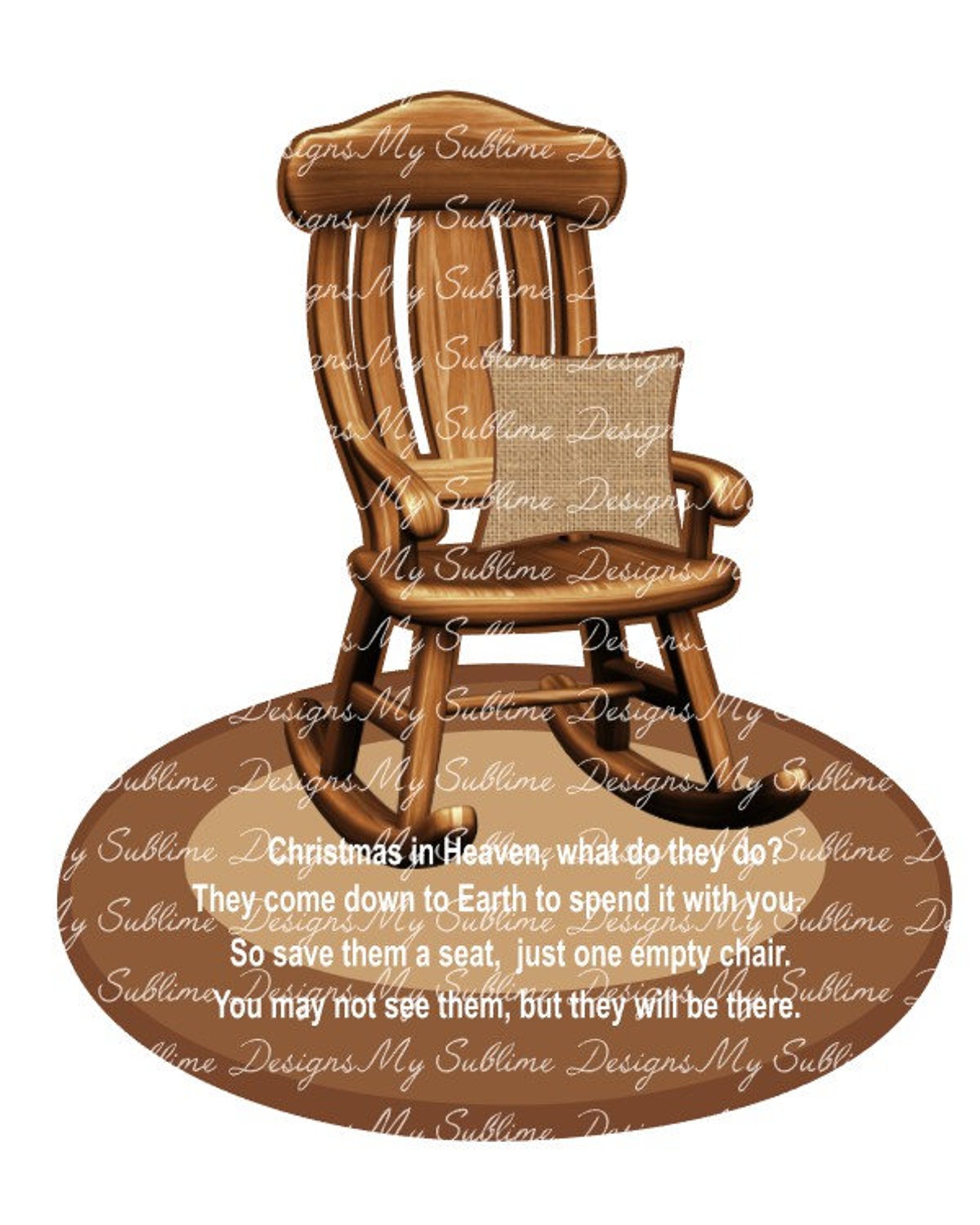 Christmas in Heaven Rocking Chair Ornament Design for Our Etsy