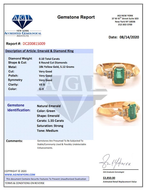 Lady's Attractive Emerald And Diamond Ring - image 3
