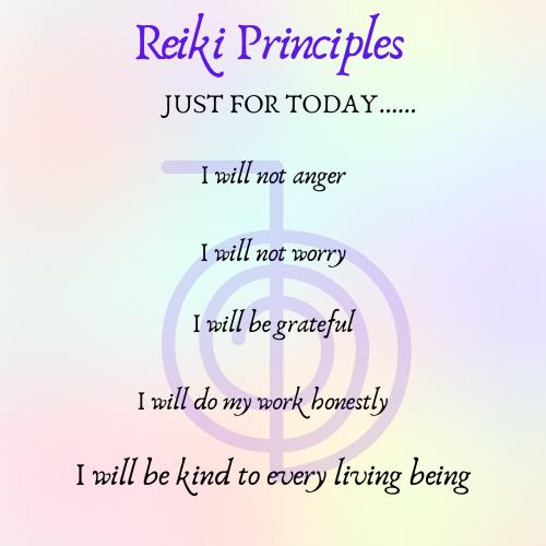 Instant Digital Download - Reiki Principles COLOUR VERSION - Etsy