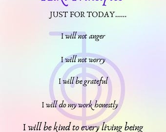 Instant Digital Download - Reiki Principles COLOUR VERSION