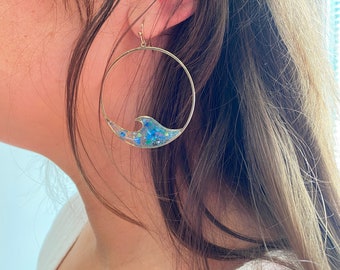 Wave Hoop Earrings