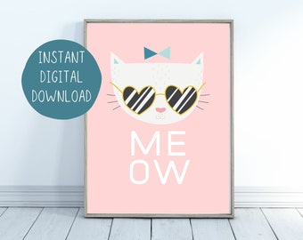 Funny 40th Birthday Cards Funny Cat Printable 40 Birthday | Etsy