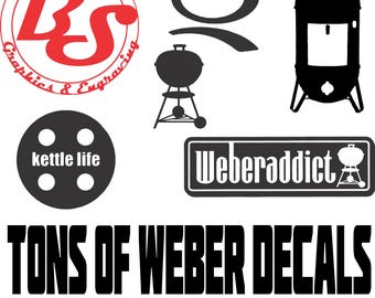 6" Weber Kettle Gensis Grill Vinyl Decal BBQ Kettle Sticker Smoker