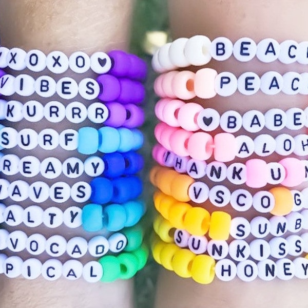 Personalized Custom Beaded Name Bracelets | Taylor Swift Concert Bracelets | Custom Word Beaded  Bracelets | Barbie Bracelet | Wrist Candy