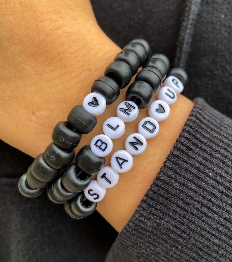 Bracelet personnalisé Black Lives Matter en anglais Etsy