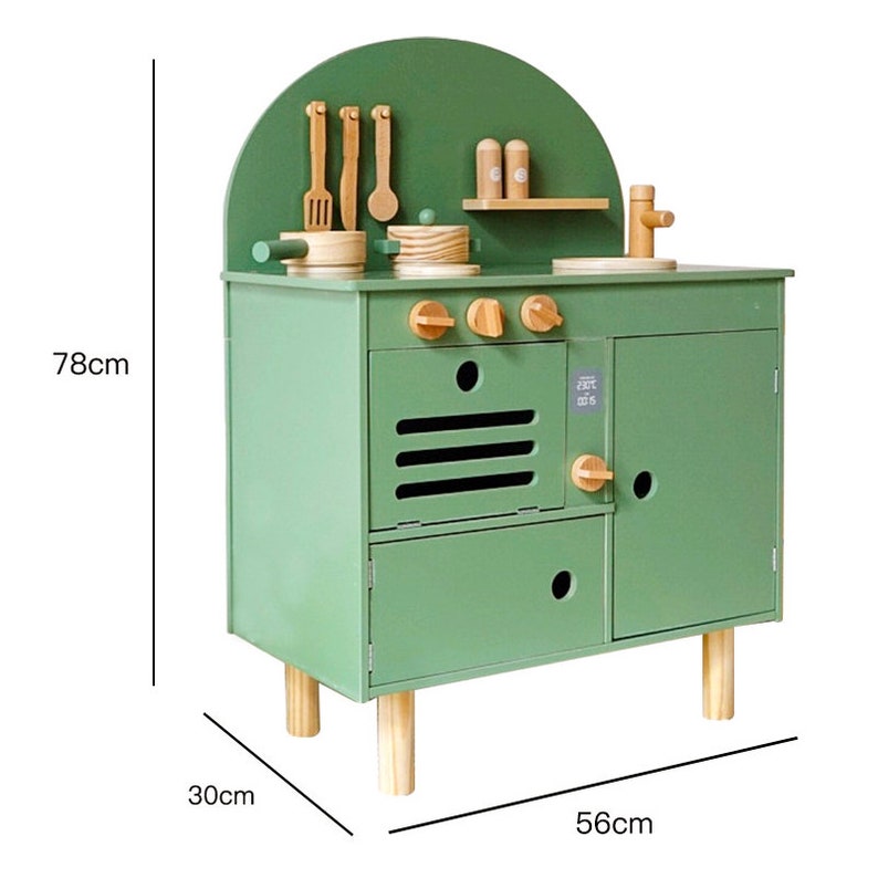 Wooden Kitchen Playset for Toddlers Pretend Play Kitchen Set Etsy