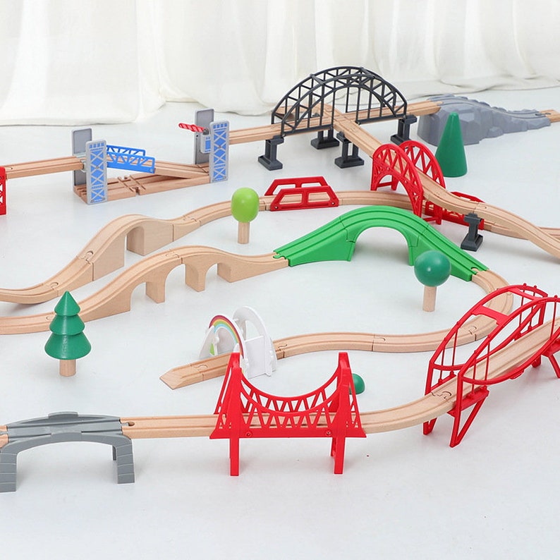 Wooden Train Tracks Accessories Wood Train Lifting Bridge for Etsy Canada