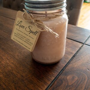Limited Edition Candle, Vintage Ball Jar, 100% soy wax, Wood wick, Love Spell