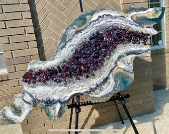 Amethyst Crystal Geode Art