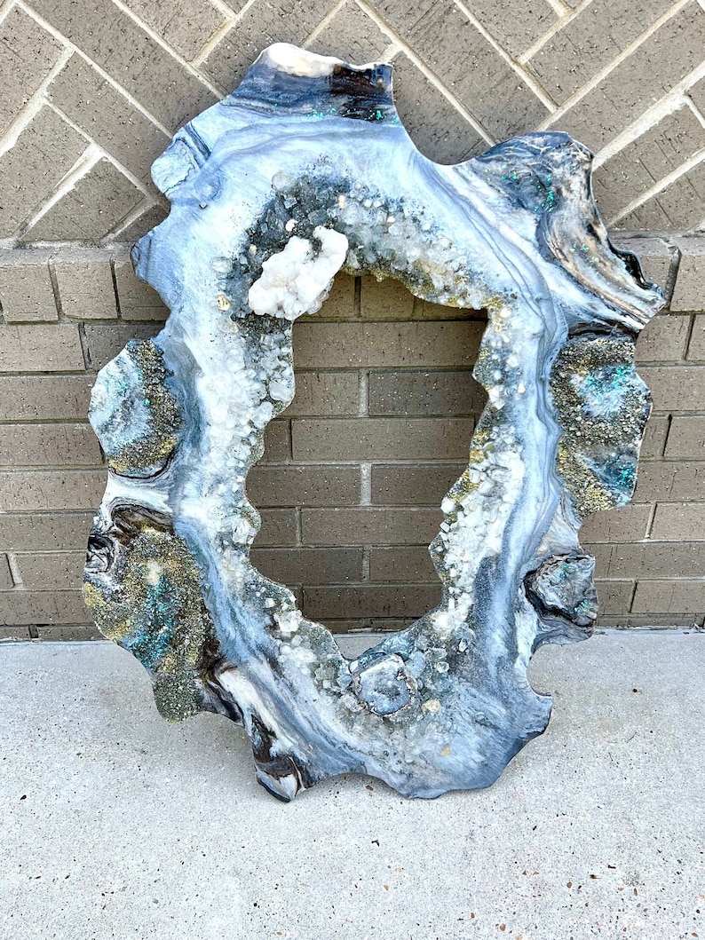 Crystal Resin Geode Art Wall Hanging or Table Top Display Etsy