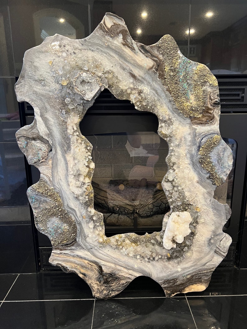 Crystal Resin Geode Art Wall Hanging or Table Top Display Etsy