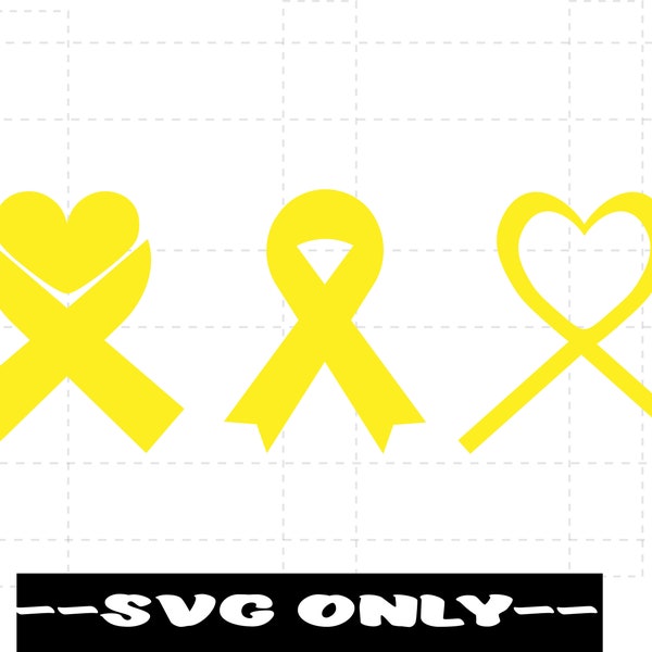 Yellow Awareness Ribbon SVG DIGITAL DOWNLOAD