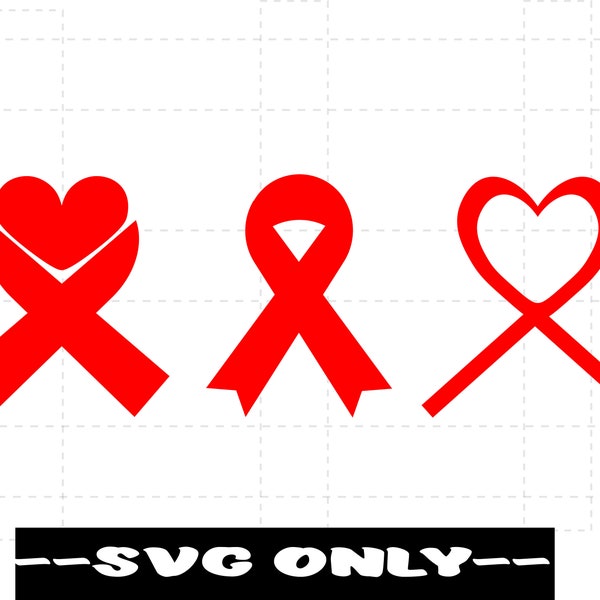 Red Awareness Ribbon SVG DIGITAL DOWNLOAD