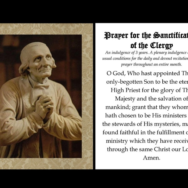 St. Saint John Vianney Cure of Ars Prayer for Priests Small Prayer Holy Card