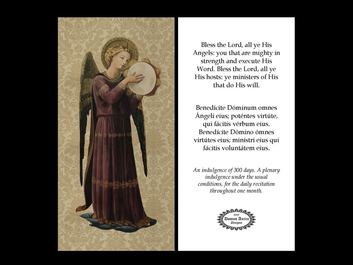 Prayer to the Holy Angels Latin and English Fra Angelico Angel Musician