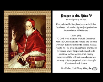 St. Saint Pius V Fifth Small Prayer Holy Card