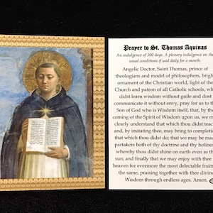 St. Thomas Aquinas Small Prayer Holy Card