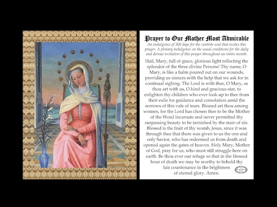 Angelus English or Latin Large Prayer Holy Card -  Israel