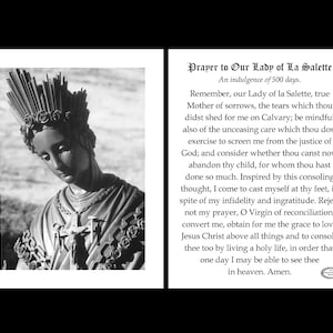 Our Lady of La Salette Small Prayer Holy Card