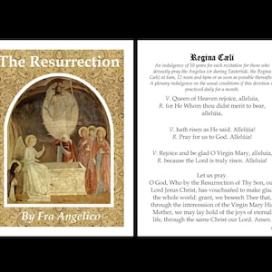 Regina Caeli English or Latin Large Holy Prayer Card