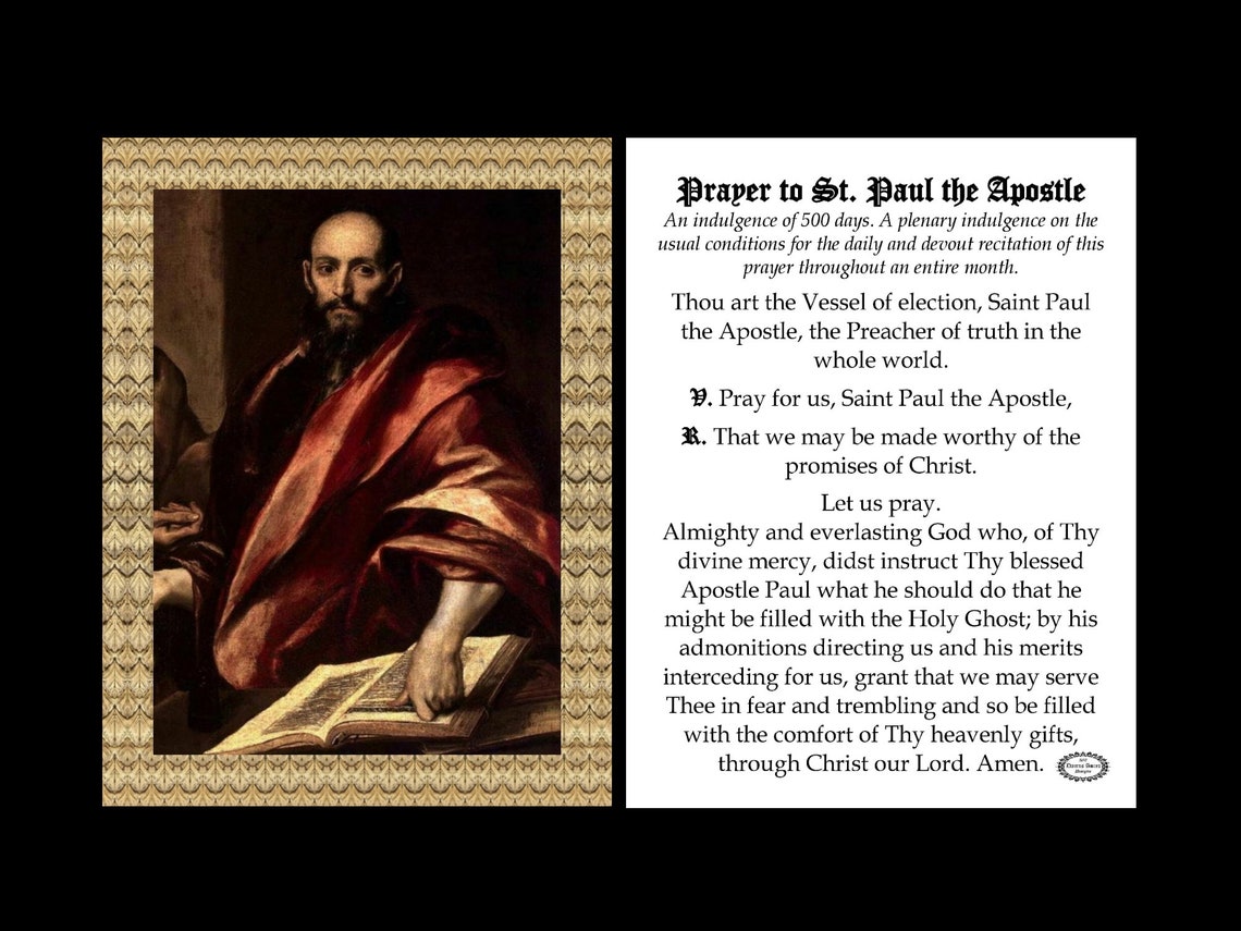 St. Saint Paul the Apostle Small Prayer Holy Card - Etsy