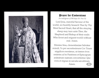 Saint St. Pius X Tenth Small Prayer Holy Card