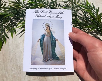 Instructions for the Little Crown Corona of the Blessed Virgin Mary Method of St. Louis de Montfort Large Prayer Holy Card Booklet