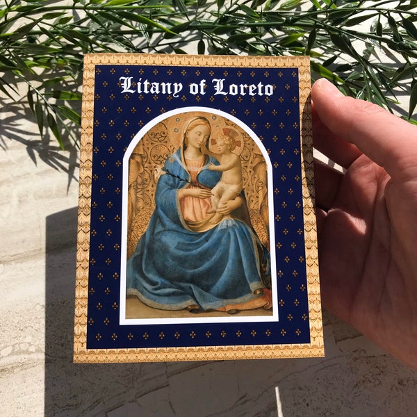 Litany of the Blessed Virgin Mary Loreto English Latin Large Prayer Holy Card Booklet