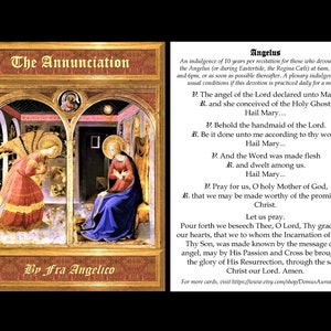 Angelus English or Latin Large Prayer Holy Card