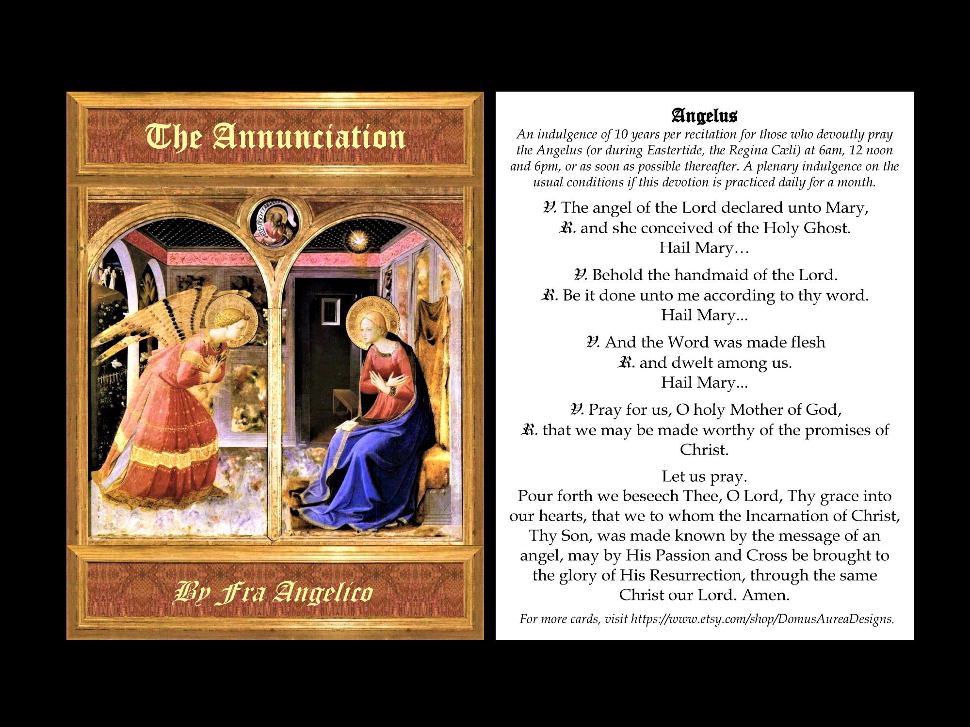 The Angelus: How to Pray It in Latin & English, and the Connection with the  Annunciation – Cor Fidelis