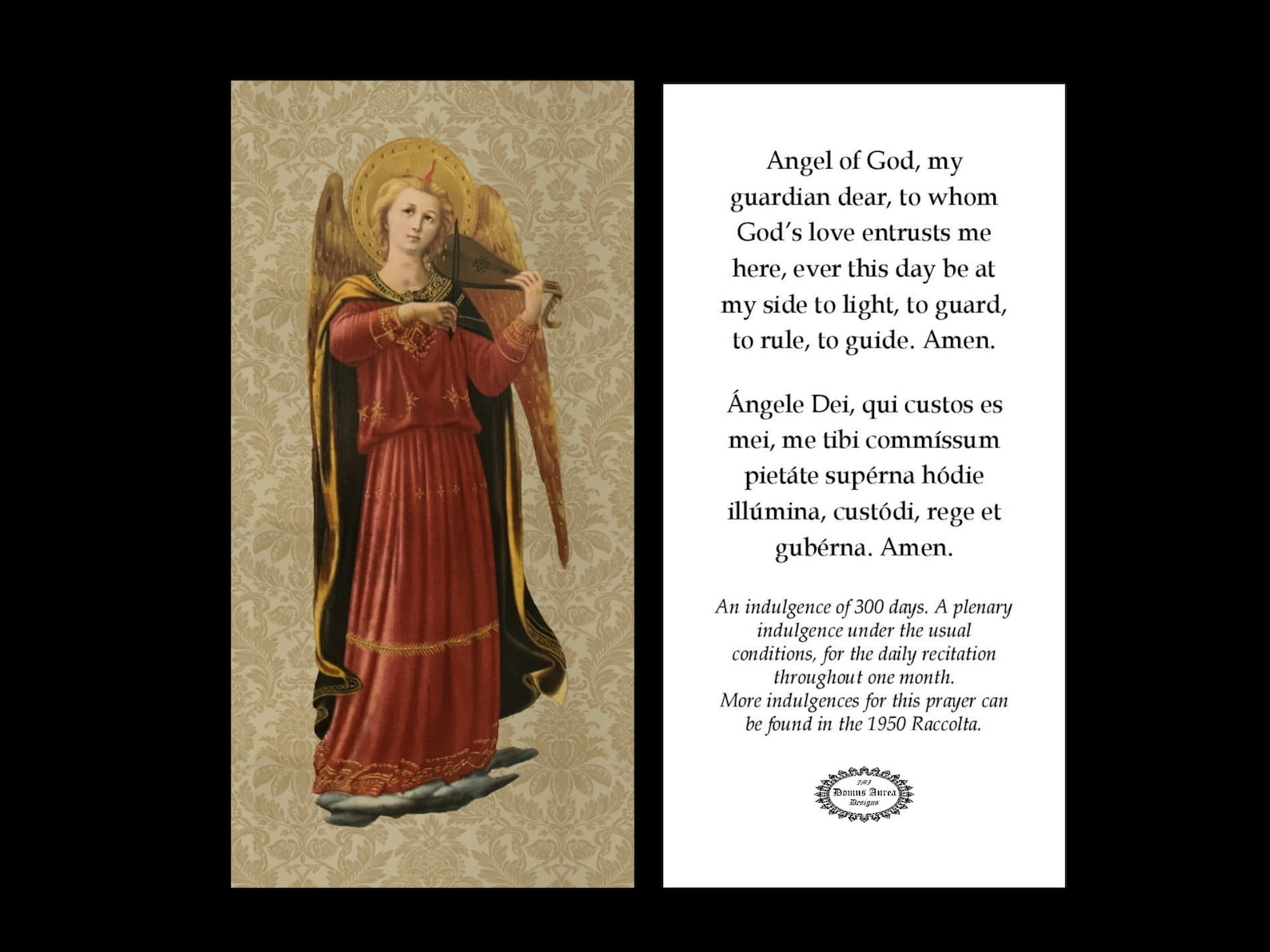 Angel of God Prayer English and Latin Fra Angelico Angel Musician