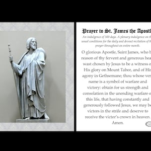 St. Saint James the Apostle Small Prayer Holy Card