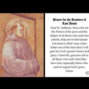 St. Anthony of Padua Small Prayer Holy Card