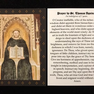 St. Saint Thomas Aquinas Small Prayer Holy Card
