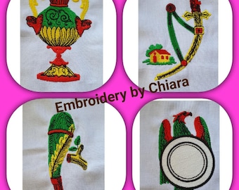 embroidery file Sicilian cards axes