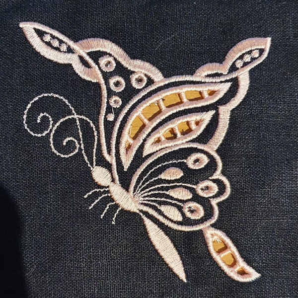 butterfly embroidery file with carving