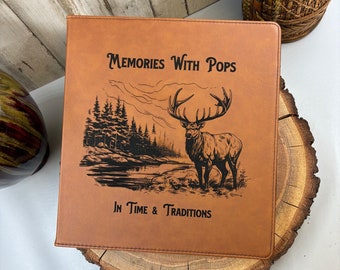 Personalized Faux Leather 3 Ring Binder: Engraved Photo Album