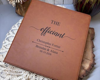 Personalized Leatherette Officiant Binder: Engraved Wedding Planner