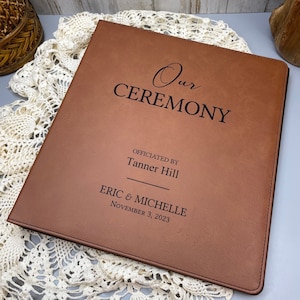 Officiant Personalized Binder, 3 Ring Binder, Wedding planner, Photo Album, Guest Registry Book, Personalized Monogram Binder, Our Ceremony