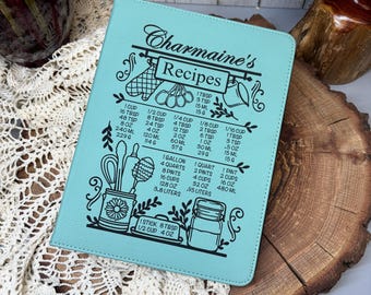 Personalized Leatherette Recipe Binder: A5 6-Ring Custom Cookbook