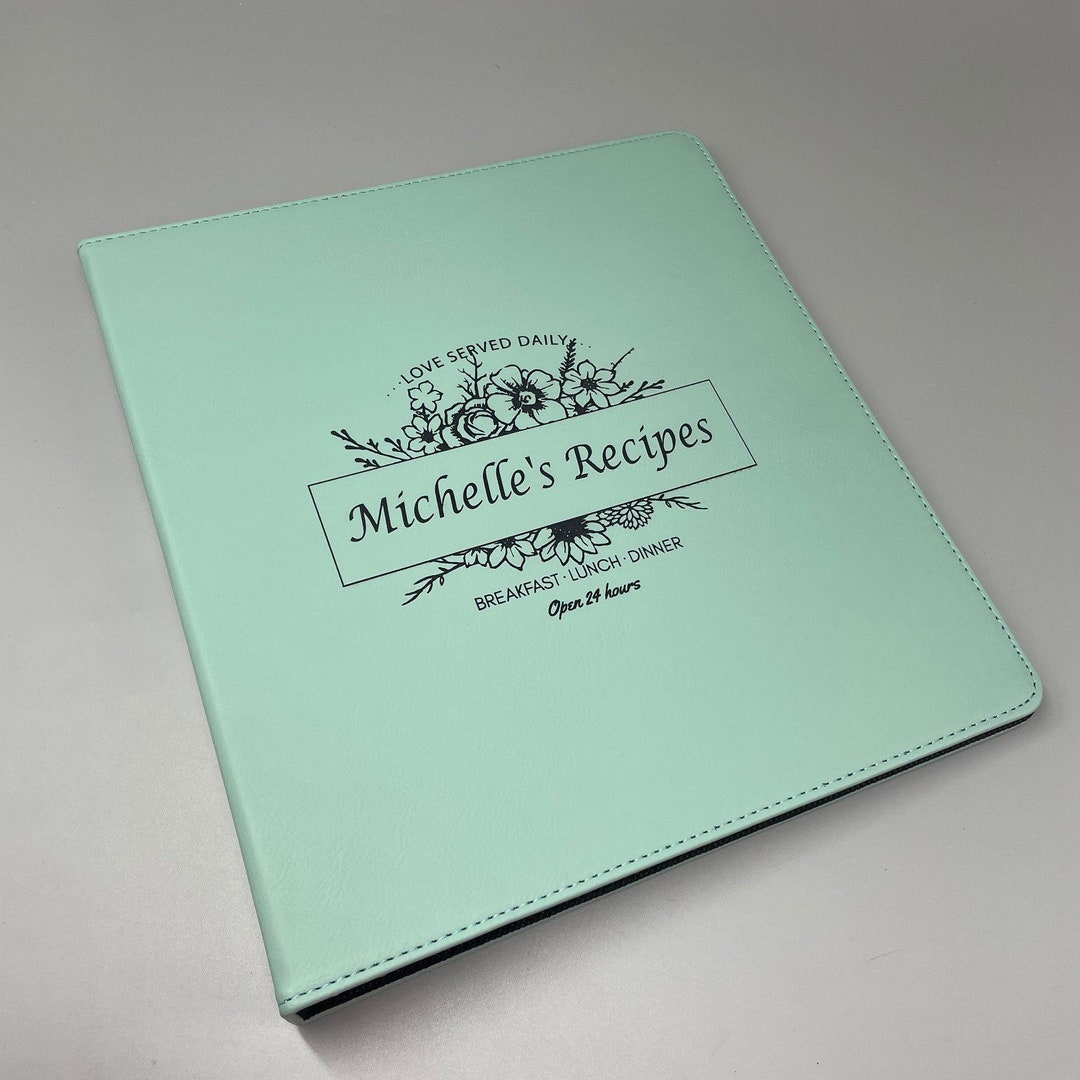 Personalized 2 Recipe Binder,3 Ring Binder, Custom Binder, Cooking Book