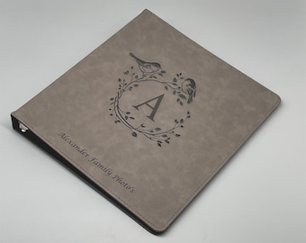 Personalized Leatherette 3 Ring Binder: Custom Photo Album, Recipe Book
