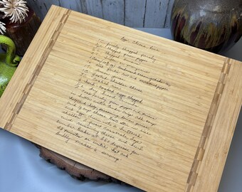 Handwritten Recipe Personalized Cutting Board: Bamboo, Cutting Board