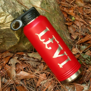 Personalized Insulated Stainless Steel 32oz Water Bottle  - Hot or Cold - Beverage - Drink - Flip Top