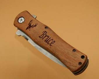 Pocket Knife - Personalized - Folding -4 1/2" Knife - Hunting - Fishing - Groomsman Gift - Fathers Day Gift - Graduation Gift- Best man Gift